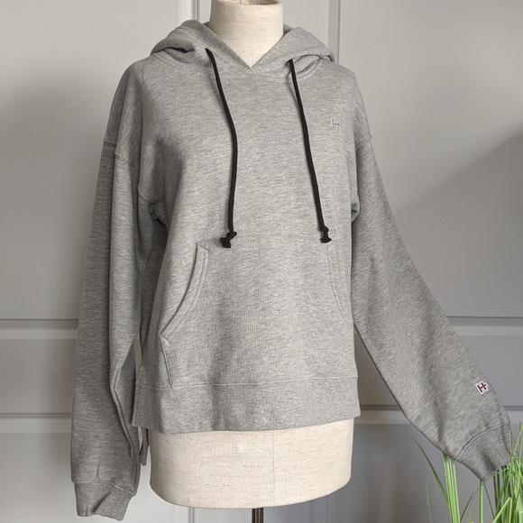 Hudson Sweatshirt Hooded Pullover Pouch Front Pocket Fleece Lined Grey S NWT - Picture 1 of 8